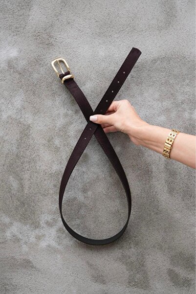 MODAM HİFA Gold Buckle Suede Belt Trouser Belt Dress Belt Shirt Belt Waist Belt Jeans Belt