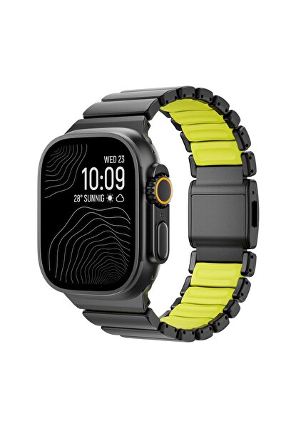 AktarMobile Apple Watch Ultra 2 3 49 mm uyumlu Titanyum Kordon Silikon İç Yüz...