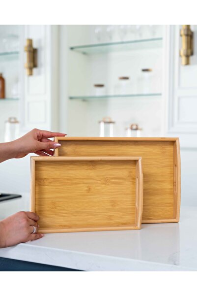 KaiHome Natural Bamboo Small Serving & Breakfast Tray – Non-Slip