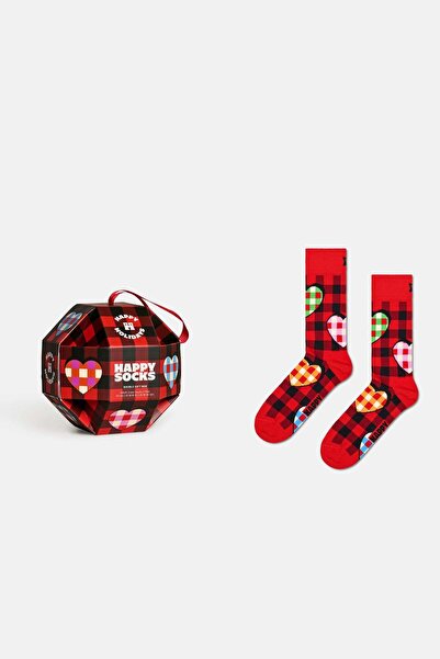 Happy Socks Erkek Kırmızı Kutlama Temalı Pamuklu Tekli Çorap Seti