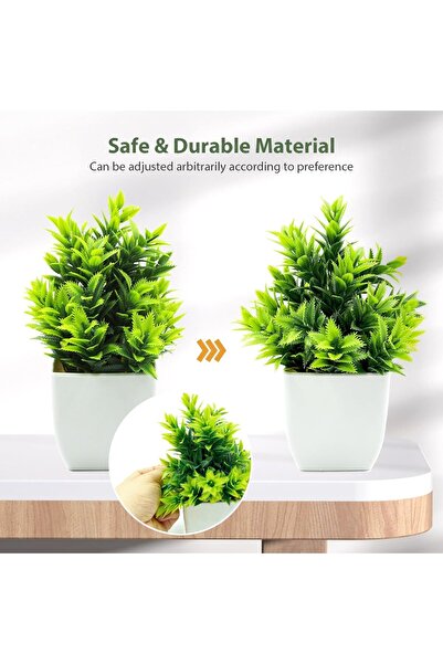 Generic 4Pcs Small Pack Fake Plants in Pots Artificial Eucalyptus Plant Mini Potted Faux Plants