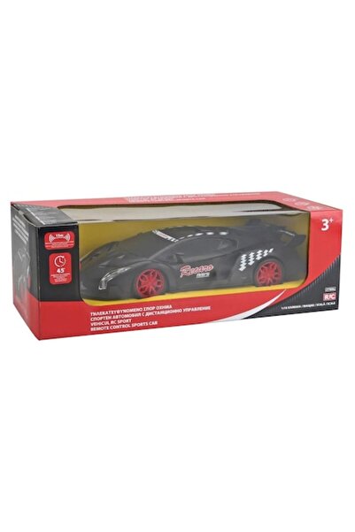 MBT Black Matte Racing Car with Lights & Remote Control 1:16 / 27MHz