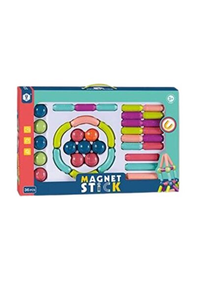 Import ProNice Construction Set, 36 Magnetic Pieces, Multicolor, Educational, 3+ years