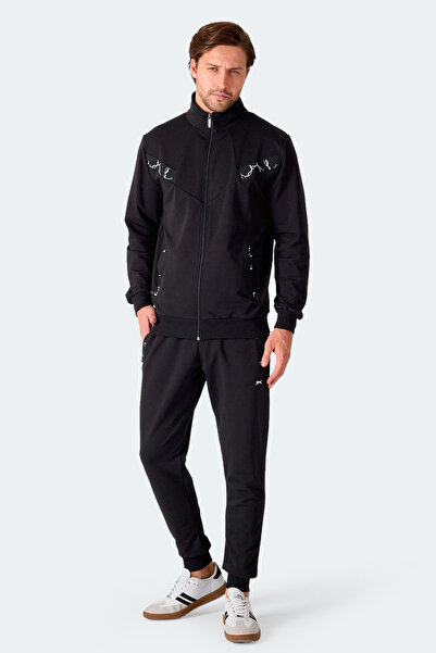Slazenger Felon Men's Black Tracksuit with Zipper Pockets