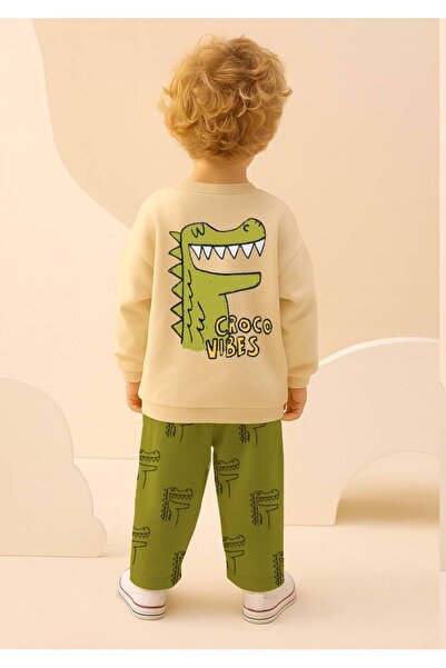 Alvadonna Crocodile Printed Boys' Top and Bottom Set