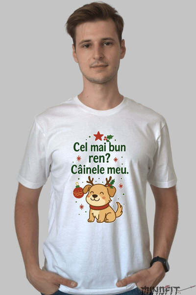 GILDAN Tricou De Craciun Cel Mai Bun Ren Cainele Meu Barbat