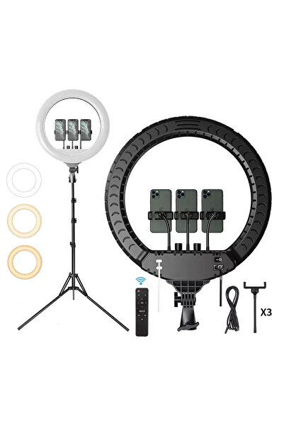 Generic 18-Inch Soft LED Ring Light with Tripod & Remote | Ideal for Content Creation & Makeup