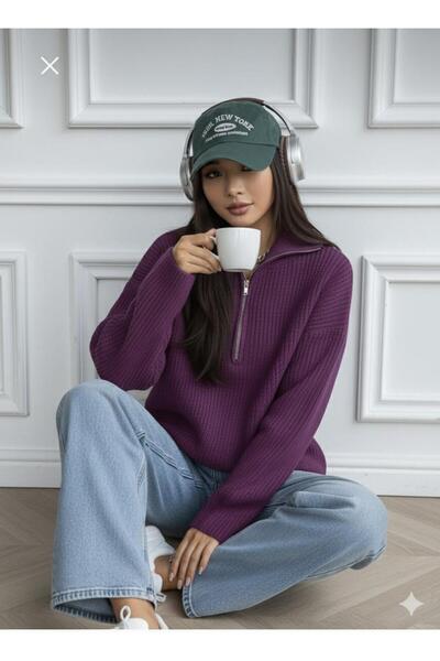 ikomteks Zippered Knitwear Sweater