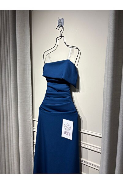 Heidi Petrol blue dress with Barbie fabric