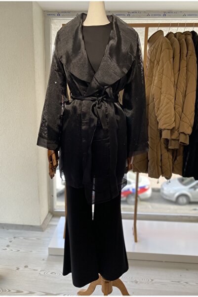 Zühre Double Set with Sleeve Detail Black 1486