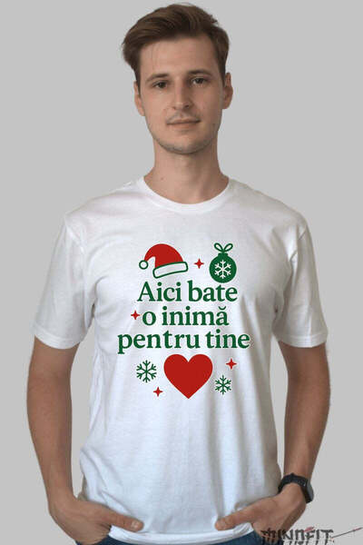 GILDAN Christmas T-Shirt Here Beats a Heart for You Men