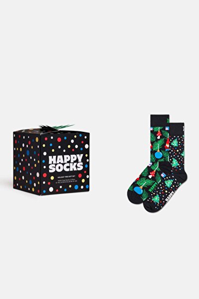 Happy Socks Erkek Çok Renkli Kutlama Temalı Pamuklu 2’li Çorap Seti