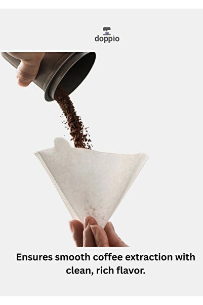 DOPPİO V60 Coffee Filter Papers 02 Size – Premium Natural Cone Filters for Pour-Over Brewing