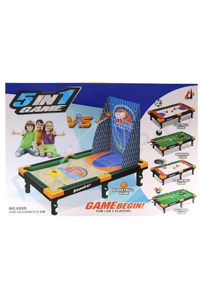 OEM Set de jocuri sportive de masă Globo 5 în 1 – fotbal, baschet, biliard, h...