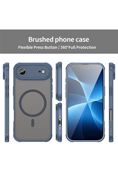 Joyshell iPhone 17 Air Case, Frost Matte with MagSafe, Full Protection, Navy Blue