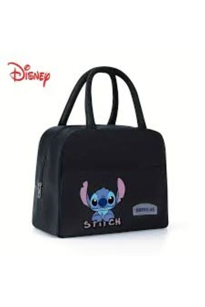 ada çanta kırtasiye Lunch Box with Stitch Figure, Black Color, Insulated, Keeps Food Hot and Cold, Lightweight (22*18cm) Ad51112