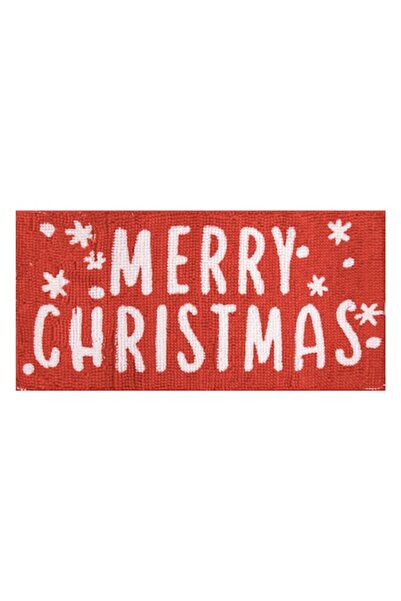 OEM Red Christmas bath mat with white "Merry Christmas" message 90x45cm