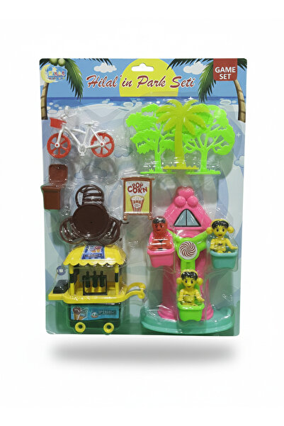 abnturk Hilalin Park Seti: Dönme Dolaplı, Dondurma Arabalı, Figürlü Oyun Seti