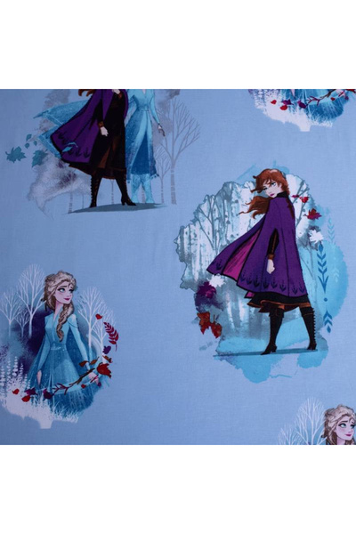 Frozen Fitted Sheet with Elastic Edges, Multicolor, 100% Cotton, 90 x 200 cm, Blue Leaves (Frozen)