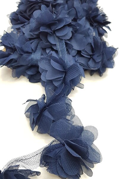 Fiyonks Atölye Laser Cut Flower, Decorative Flower Ribbon Tulle 10 Meters Long