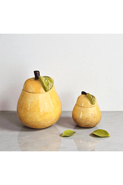 Trueland Set of 2 Ceramic Pear Jars, Decorative, Functional