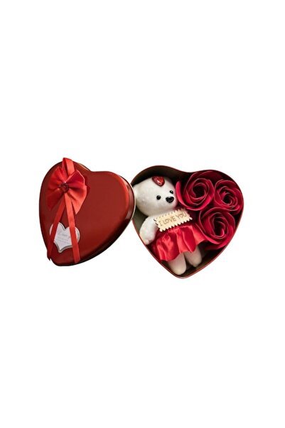 OEM Set cadou cu ursuleț de pluș „Te iubesc” și trandafiri de săpun - disponi...