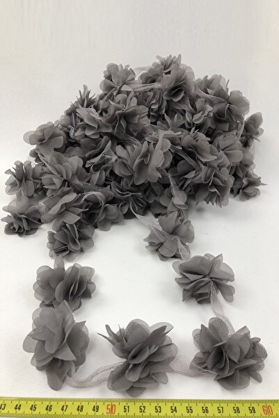 Fiyonks Atölye Laser Cut Flower, Decorative Flower Ribbon Tulle 10 Meters Long