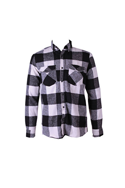 trender Lumberjack Black - White Men's Shirt with Pockets 8016
