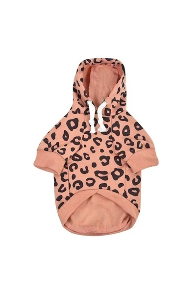 OEM Pink Leopard Hoodie with Sleeves & Hood for Pets, XL