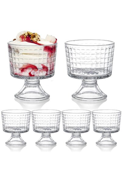 ABAREEK 6-piece set of pure glass bowls for ice cream and nuts, versatile