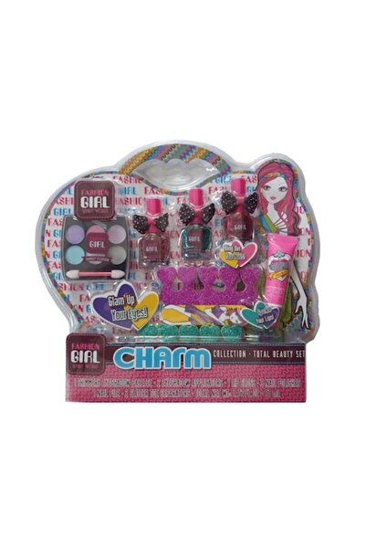 OEM Set complet de machiaj Chic Girl pentru fete — Farduri de pleoape, Luciu de buze, 3 oje, Ruj, Tuș de unghii,