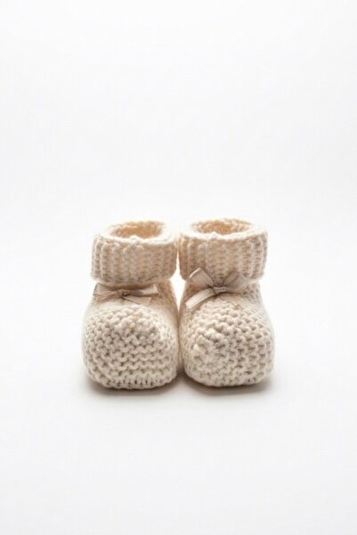 Bursa Trikomer Knitwear Foot Warmer Elegant Ribbon Knitted Baby Booties