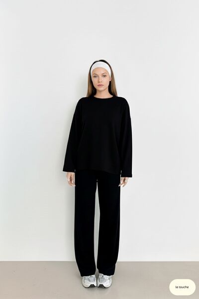 Le Touche Women's Long Sleeve Basic Modal Fabric Tracksuit Set