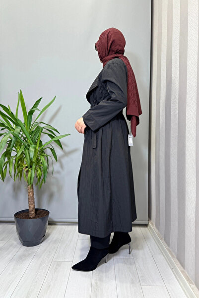 Ghisa Zipper Detailed Trench Coat Black 26Kgsprd2684