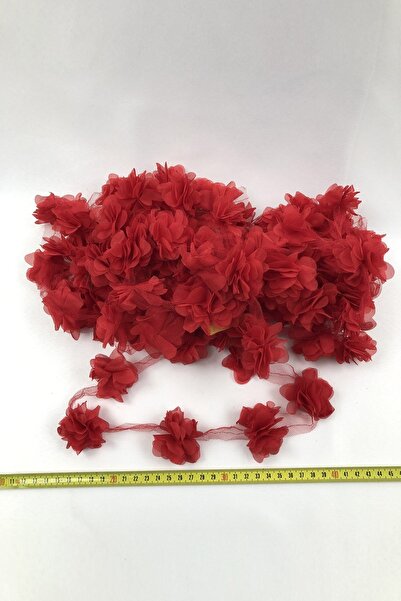 Fiyonks Atölye Laser Cut Flower, Decorative Flower Ribbon Tulle 5 Meters Long