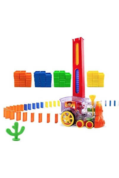 OEM Electric train with 80 Domino pieces, lights and sounds