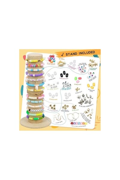 DELPI 7200 Beads Set for Making Bracelets and Necklaces, Multicolor, 6+