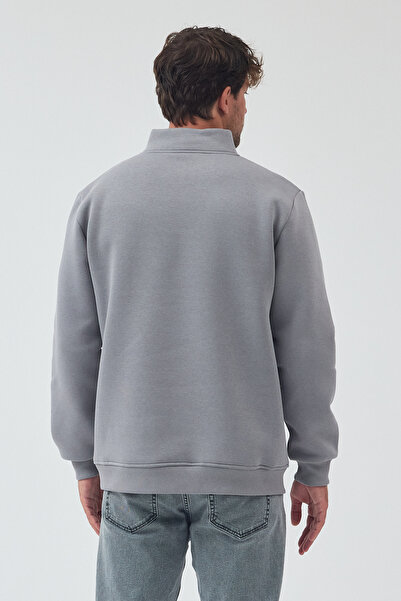 VEK Kökbörü Kurt Printed Half Zipper Sweatshirt Regular Göktürk Letters Special Design