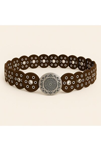 citycenterfashion Women's Circular Hole Nubuck Belt Large Buckle Cty-Lbn-7105 109 cm