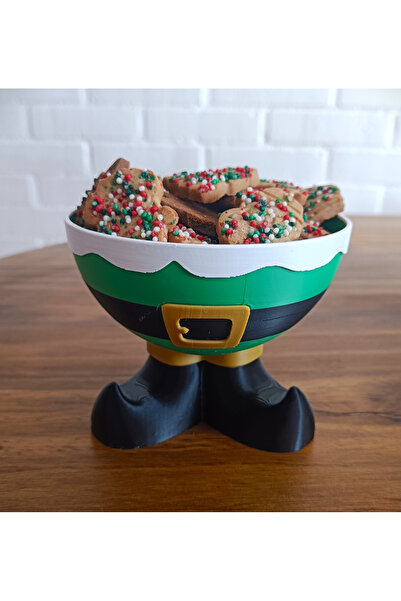 TriVox3D Decorative Treat Bowl in the Shape of Santa Claus (Diameter 12.5 cm)