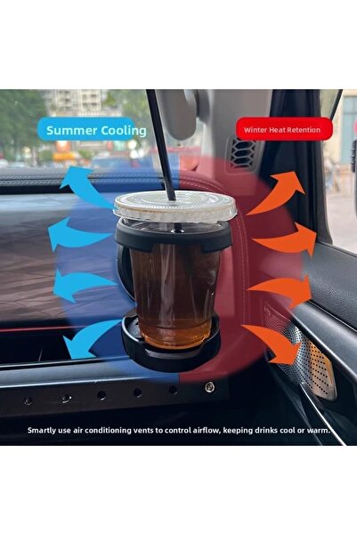 VIEREX Car Cup Holder for Mercedes-Benz EQA, EQB, EQE, EQS — Foldable Vent-Mount Drink Bottle Holder