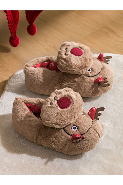 LC Waikiki Peak New Season Animal Figured Plush Women's Slippers