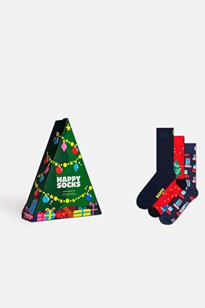Happy Socks Erkek Çok Renkli Kutlama Temalı Pamuklu 3’lü Çorap Seti