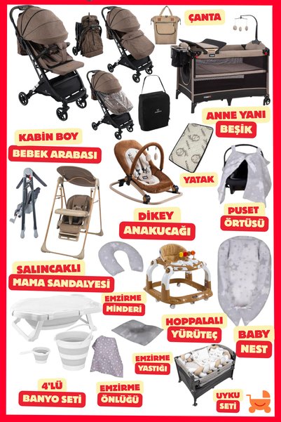ÖYKÜ BEBEK DUNYASI Bagaj Flex Yeni Doğan Bebek Çeyiz Seti (29 Parça) Modern A...