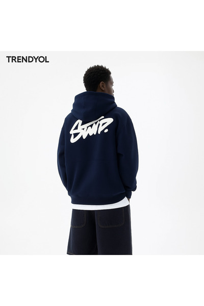 CLASSY.MODA هودي رياضي مريح للجنسين من 3 خيوط O قصة فضفاضة SWND بحروف B مطبوع...