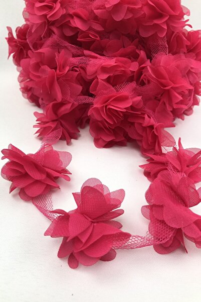 Fiyonks Atölye Laser Cut Flower, Decorative Flower Ribbon Tulle 5 Meters Long
