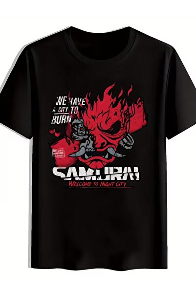 l'eivor Sajberpank samuraj Štampano Pamuk T-shirt