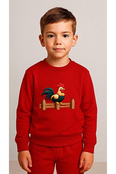 playwear Παιδικό Φούτερ Σετ με στάμπα HOROZ για Κορίτσια και Αγόρια, με λαιμό...