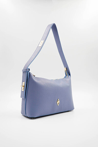 Hüvendo Casual Women's Shoulder Bag with Clip-Adjustable Strap Detail, Denim Blue