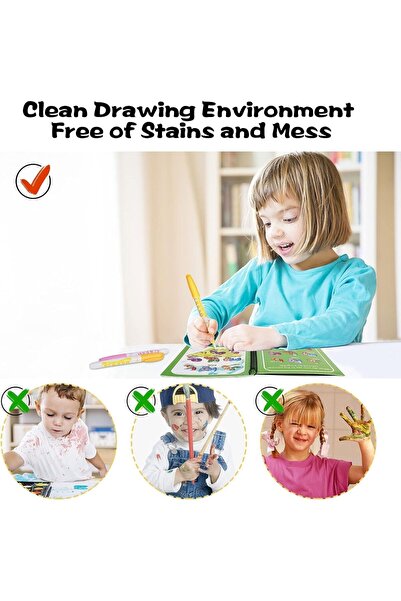 SNAPTRON 12-Pack Water Coloring Books for Kids — Mess-Free Water Pen Art Toys